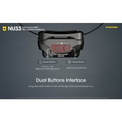 Nitecore Nu33, Frontal?, Reînc?rcabil? Usb-c, 700 Lumeni, 135 Metri