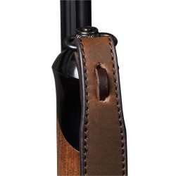 Curea shotgun din piele - HARKILA (Dark brown)