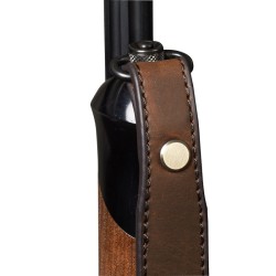 Curea shotgun din piele - HARKILA (Dark brown)