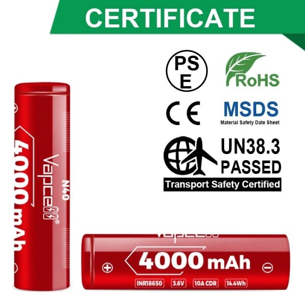 Baterie Vapcell 18650 N40 3400mAh 10A Dulotec