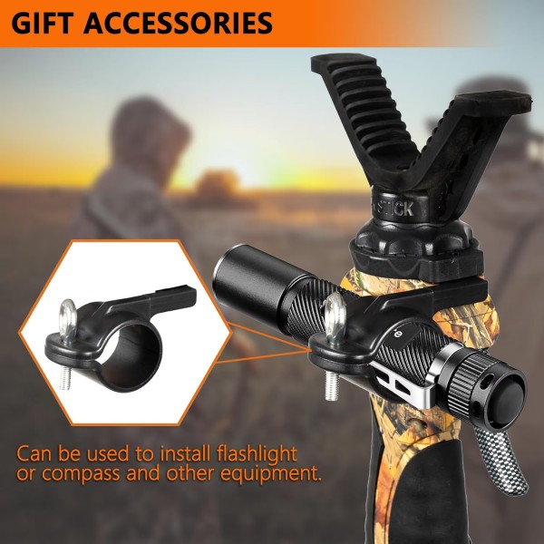 Bipod FIERY DEER Gen4, V-Yoke rotativ si detasabil, inaltime ajustabila, 97-160 cm