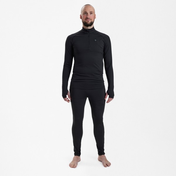Tricou cu incalzire DEERHUNTER Heat zip-neck (Black)