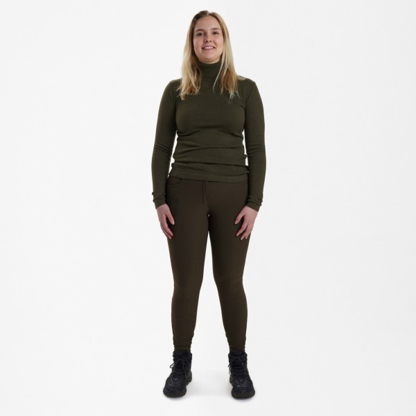 Pulover DEERHUNTER Lady Darlington cu guler inalt (Green Melange)