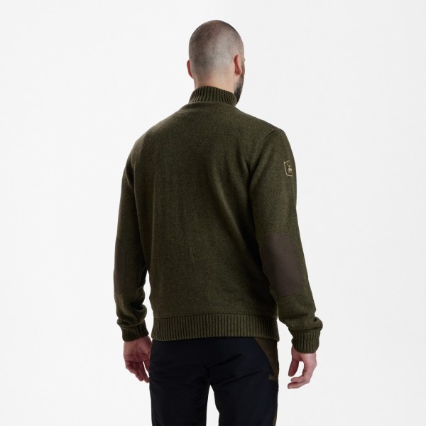 Cardigan din tricot DEERHUNTER Carlisle cu Stormliner¬Æ (Green Melange)