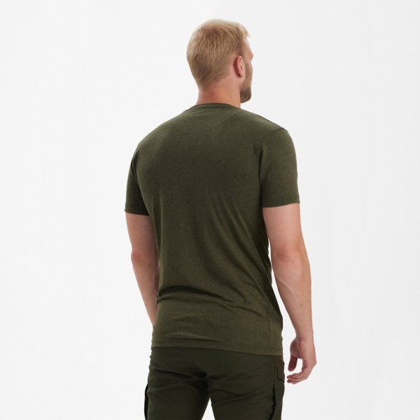 Pachet 2 tricouri DEERHUNTER Basic (Adventure Green Melange)