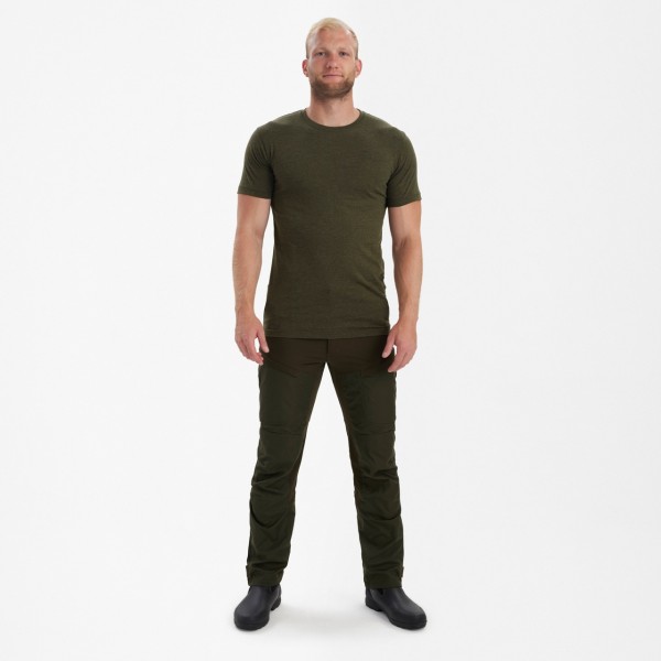 Pachet 2 tricouri DEERHUNTER Basic (Adventure Green Melange)