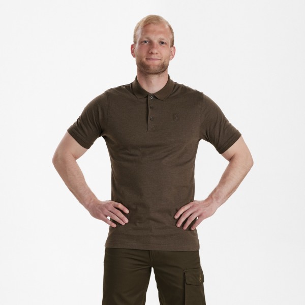 Tricou Polo DEERHUNTER Gunnar (Brown Leaf Melange)