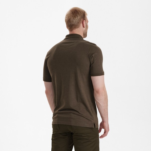 Tricou Polo DEERHUNTER Gunnar (Brown Leaf Melange)