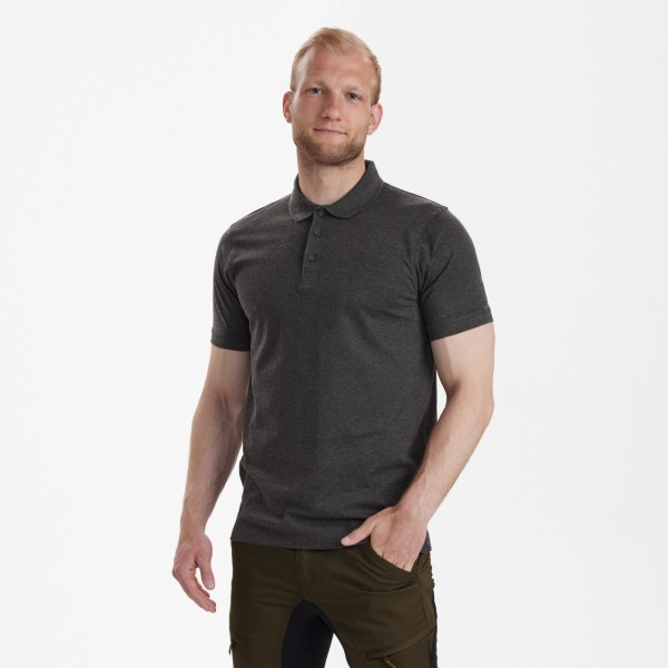Tricou Polo DEERHUNTER Gunnar (Dark Grey Melange)