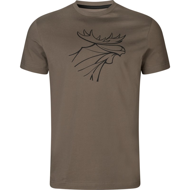 Tricou De Vanatoare Härkila Graphic T-shirt 2-pack Brown Granite/phantom