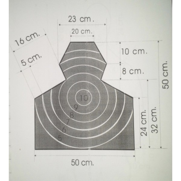 Țintă de tragere „Piept cu cercuri nr. 4” 65x50 cm