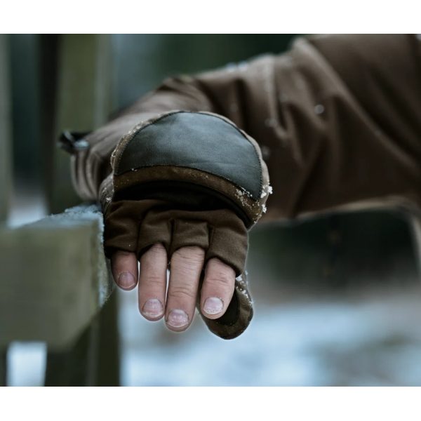 Mănuși de vânătoare cu încălzire Härkila Heat HSP Fold-Back Mittens, Hunting Green