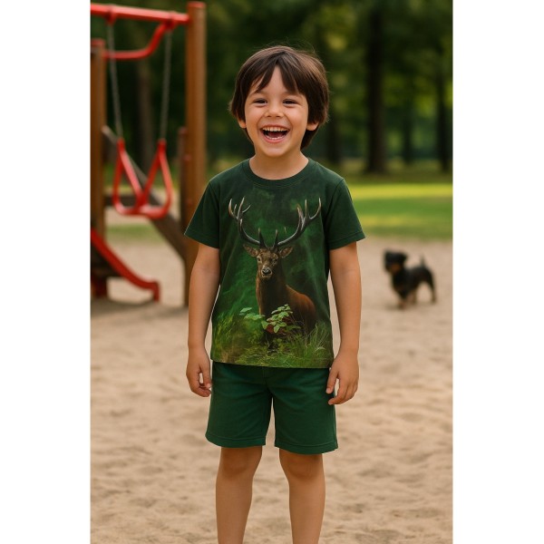 Tricou verde cu Cerb Wadera